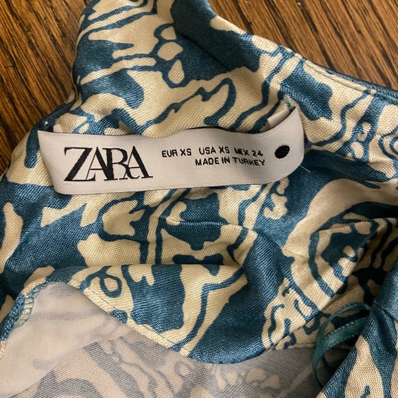 ZARA blue/green summer floral dress. - Picture 5 of 6